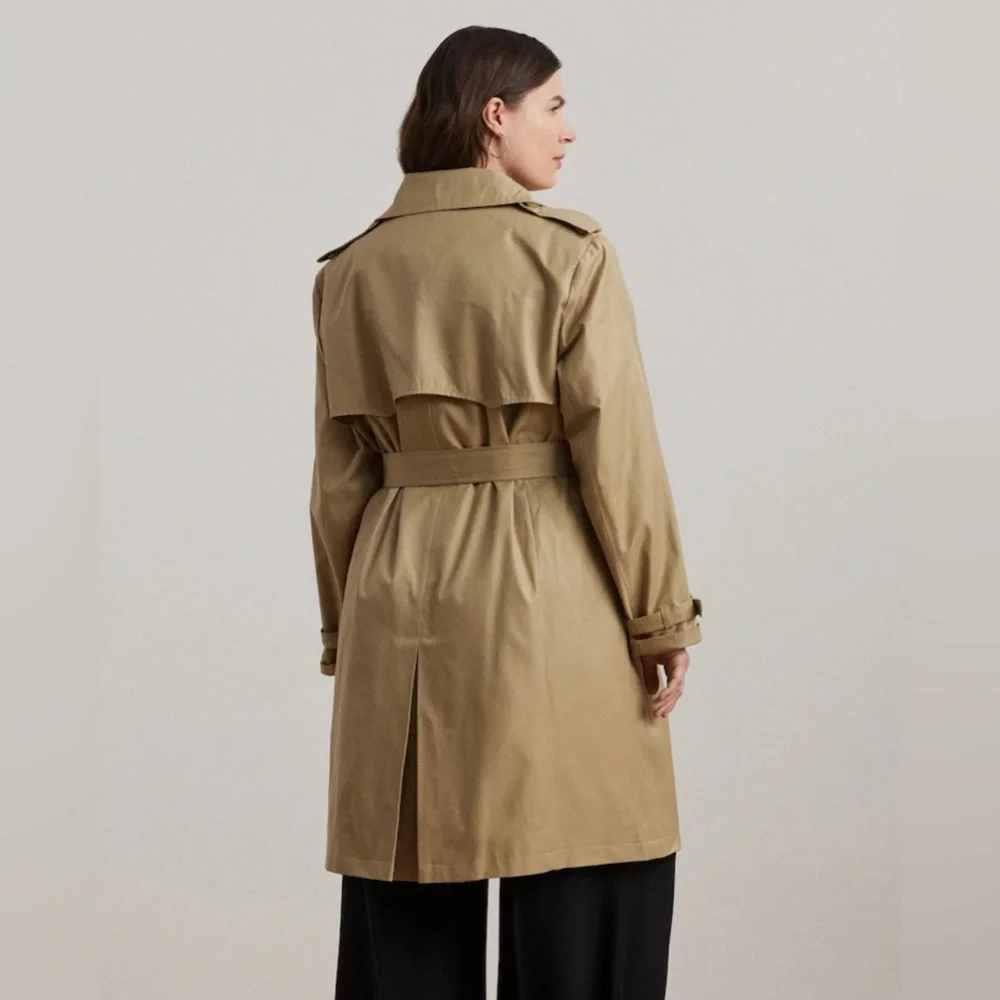 Ralph Lauren Women’s Curve Double Breasted Cotton Blend Trench Coat - Size 3X - Picture 3 of 9